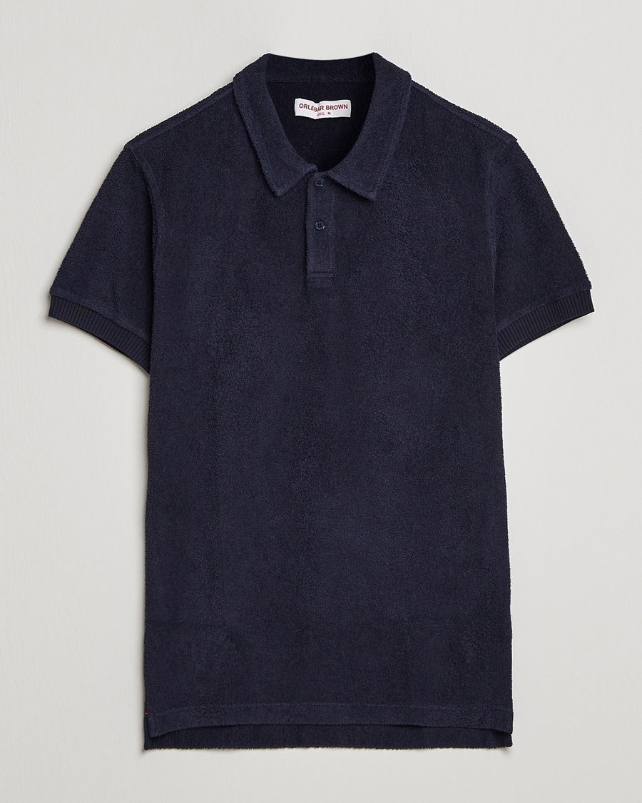 Homme | Polos | Orlebar Brown | Lorenzo Cotton Terry Polo Night Iris