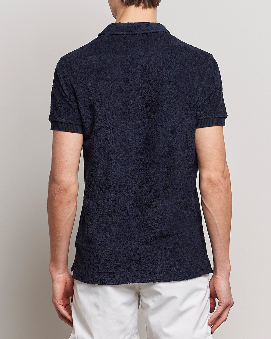 Homme | Polos | Orlebar Brown | Lorenzo Cotton Terry Polo Night Iris