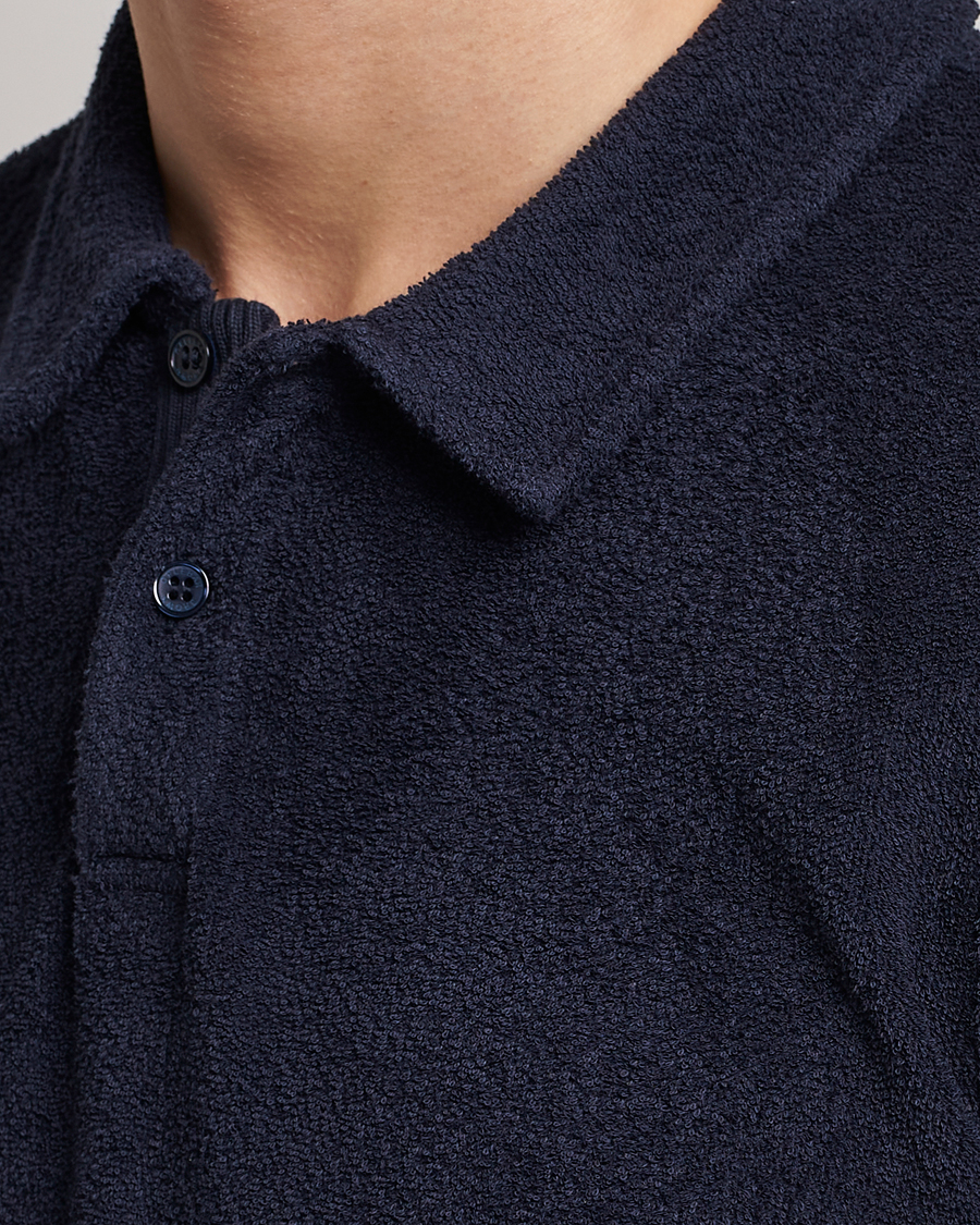 Homme | Polos | Orlebar Brown | Lorenzo Cotton Terry Polo Night Iris