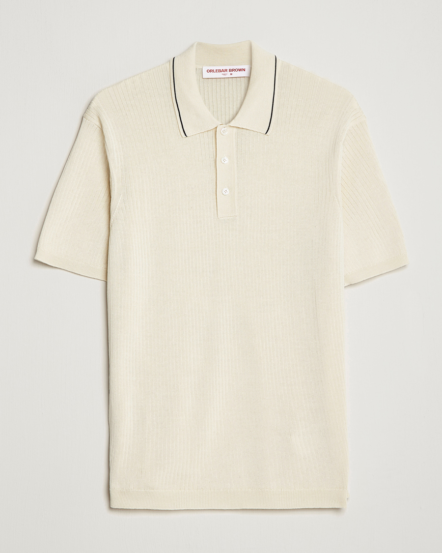Homme | Polos | Orlebar Brown | Maranon Organic Cotton Rib Tipping Polo Sea Mist