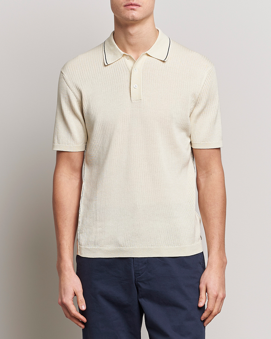 Homme | Polos | Orlebar Brown | Maranon Organic Cotton Rib Tipping Polo Sea Mist