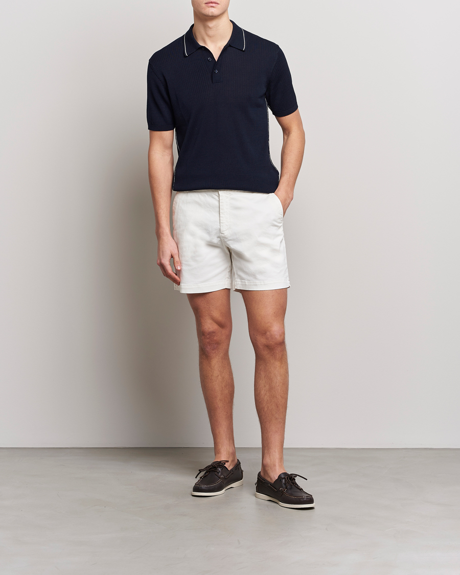 Homme | Polos | Orlebar Brown | Maranon Organic Cotton Rib Tipping Polo Night Iris