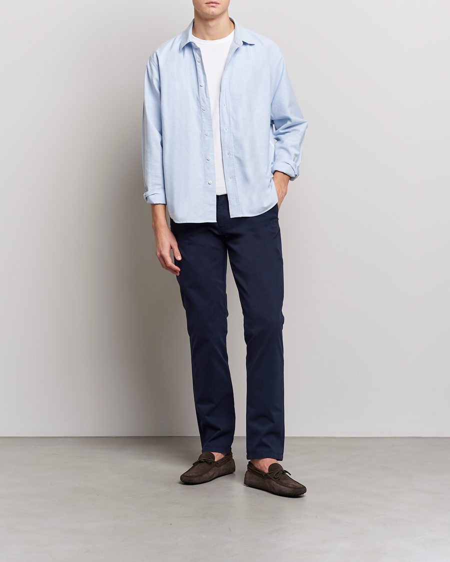 Homme | Chemises | Orlebar Brown | Grasmoor Relaxed Fit Tape Rim Shirt Serenity Blue