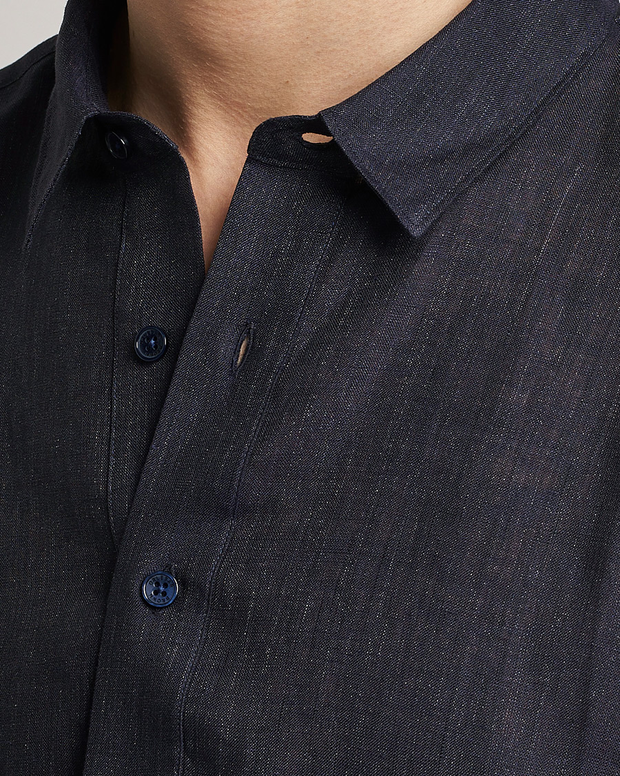 Homme | Chemises | Orlebar Brown | Percy Smart Linen Shirt Dark Navy