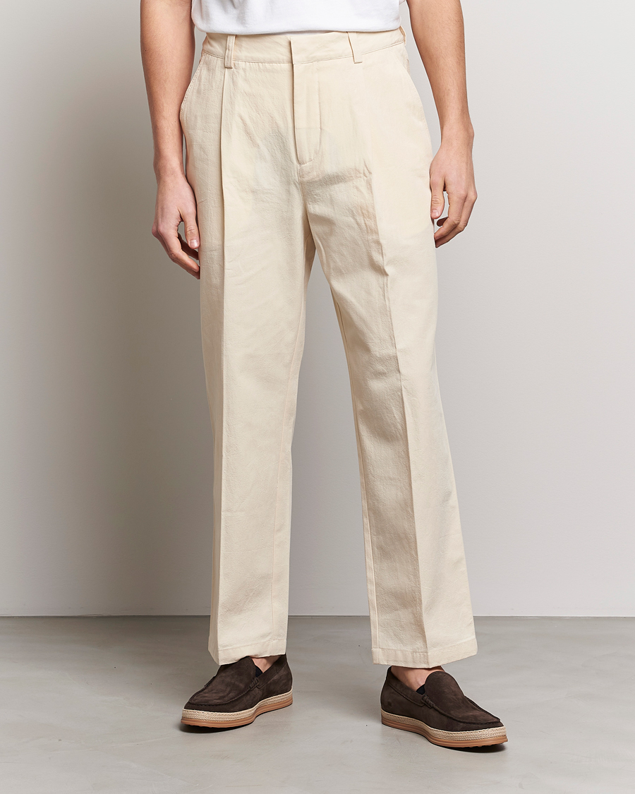 Homme | Pantalons | Orlebar Brown | Beckworth Pleated Cotton Trousers Pebble