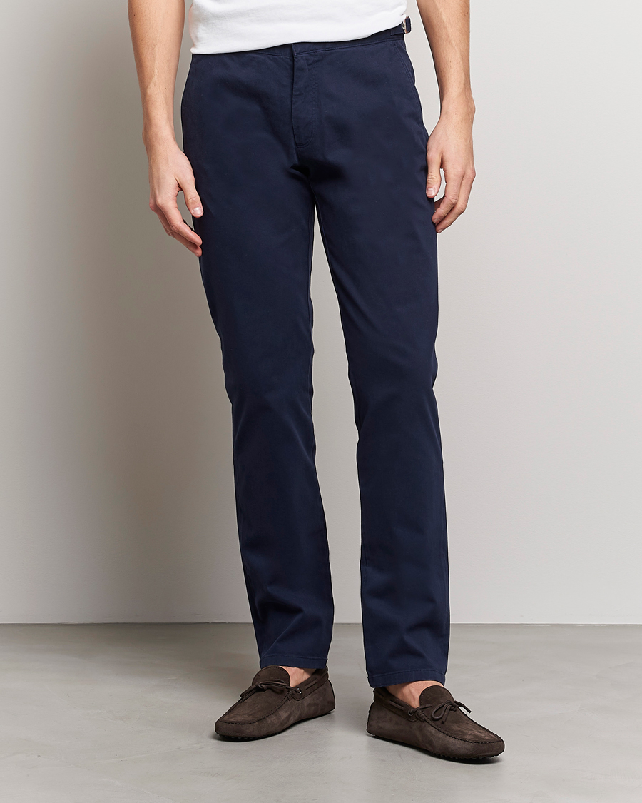 Homme | Pantalons | Orlebar Brown | Fallon Cotton Stretch Trousers Dark Navy