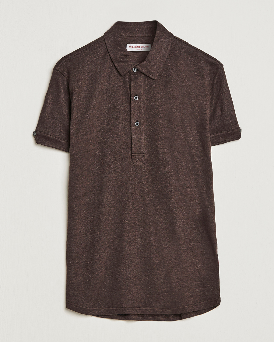 Homme | Polos | Orlebar Brown | Sebastian Linen Polo Truffle