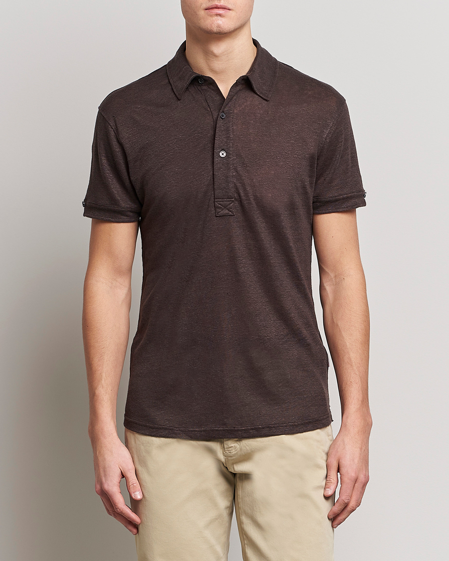 Homme | Polos | Orlebar Brown | Sebastian Linen Polo Truffle