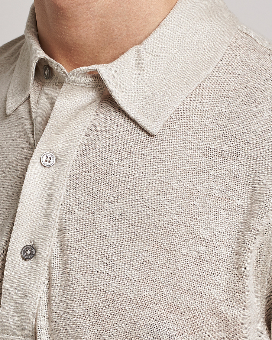 Homme | Polos | Orlebar Brown | Sebastian Linen Polo Pebble