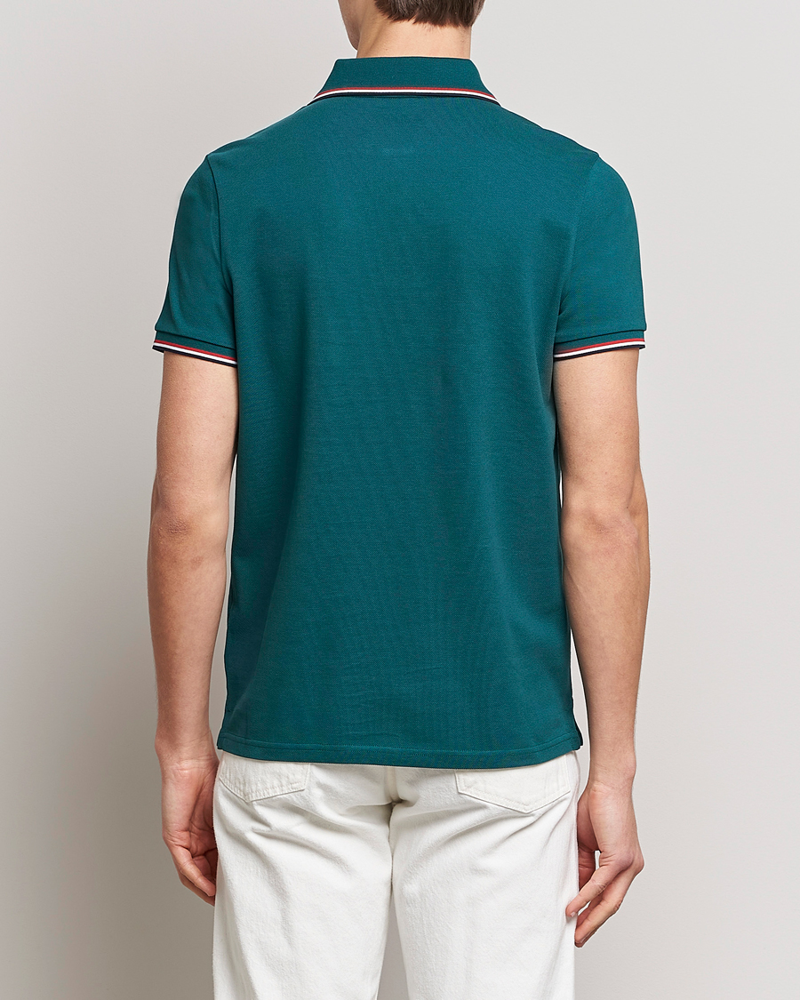 Homme | Polos | Moncler | Contrast Rib Polo Bottle Green