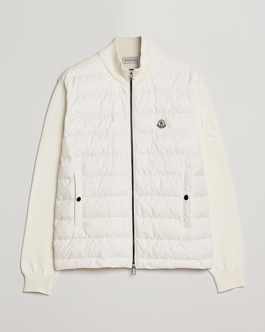 Homme | Pulls Et Tricots | Moncler | Zip Padded Cardigan Off White