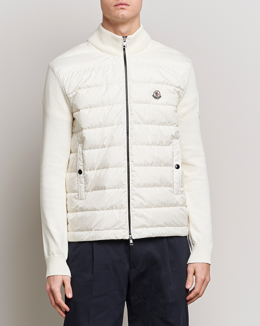 Homme | Pulls Et Tricots | Moncler | Zip Padded Cardigan Off White