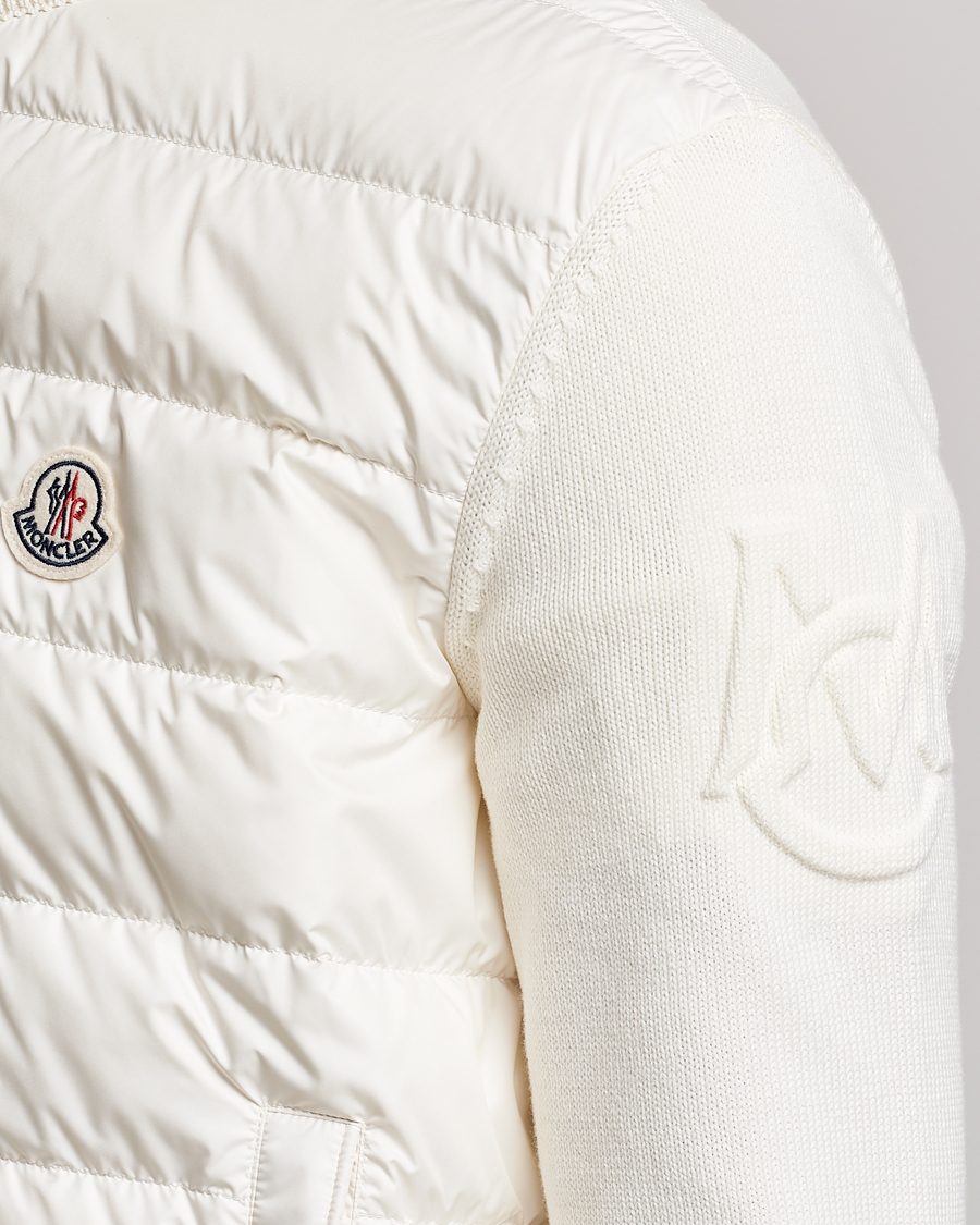 Homme | Pulls Et Tricots | Moncler | Zip Padded Cardigan Off White