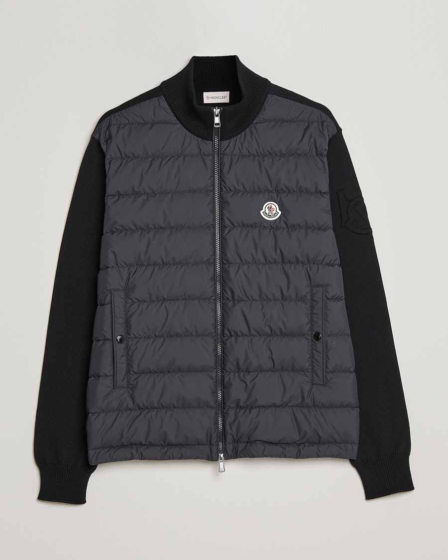 Homme | Pulls Et Tricots | Moncler | Zip Padded Cardigan Black