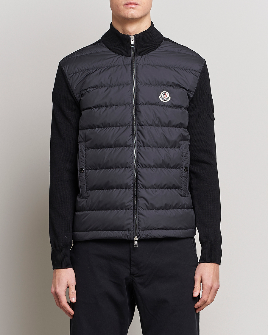 Homme | Pulls Et Tricots | Moncler | Zip Padded Cardigan Black