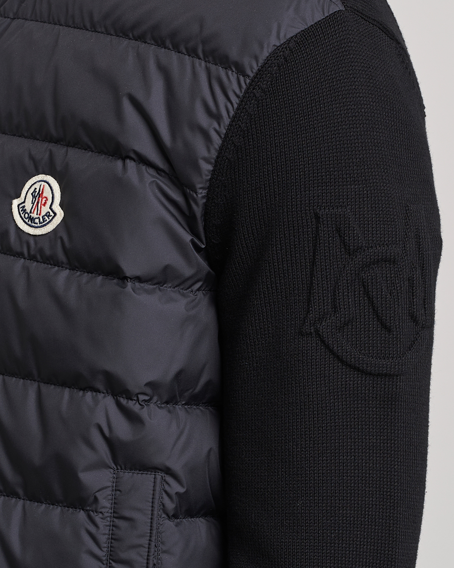 Homme | Pulls Et Tricots | Moncler | Zip Padded Cardigan Black