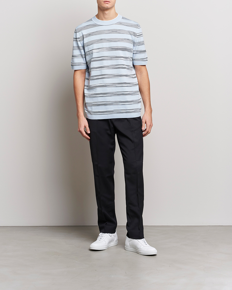 Homme | T-shirts | Missoni | Knitted Space Dye T-Shirt Light Blue