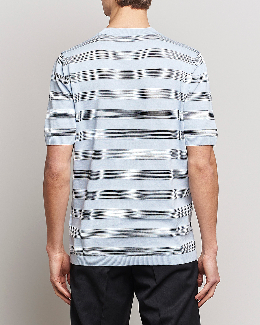 Homme | T-shirts | Missoni | Knitted Space Dye T-Shirt Light Blue