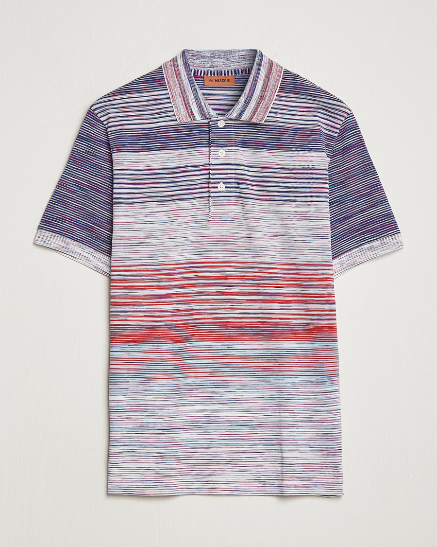 Homme | Polos | Missoni | Short Sleeve Space Dye Polo Navy/Light Blue