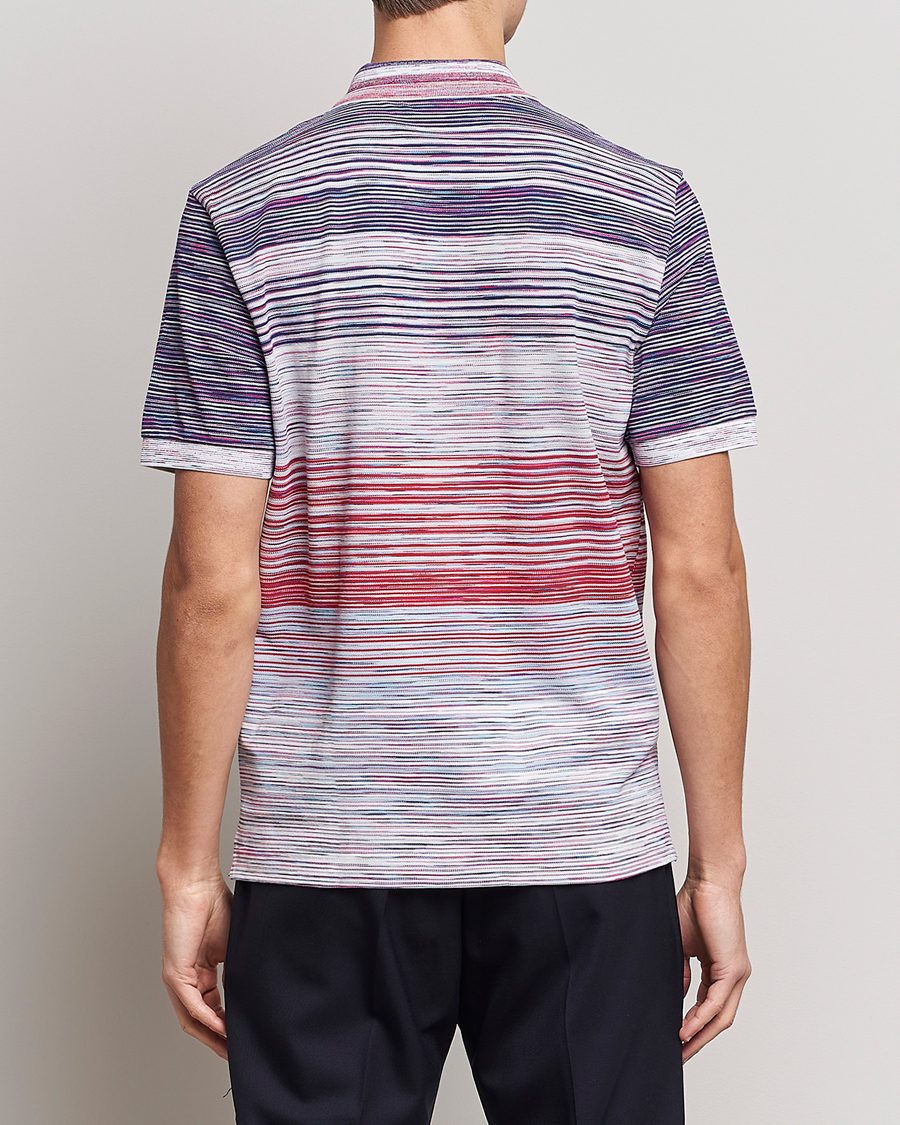 Homme | Polos | Missoni | Short Sleeve Space Dye Polo Navy/Light Blue