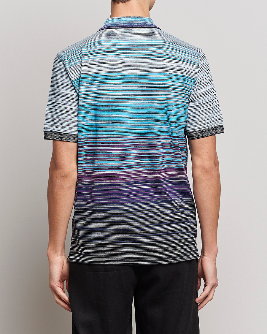 Homme | Polos | Missoni | Short Sleeve Space Dye Polo Navy/Violet