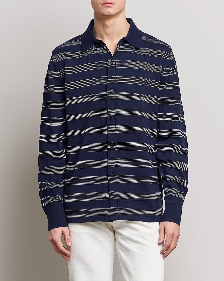 Homme | Chemises | Missoni | Space Dye Knitted Shirt Black/Navy