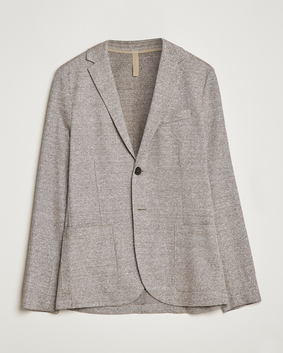 Homme | Blazers | Harris Wharf London | Linen Blend Blazer Tobacco