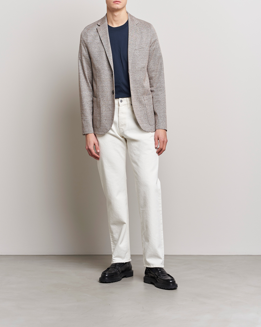 Homme | Blazers | Harris Wharf London | Linen Blend Blazer Tobacco