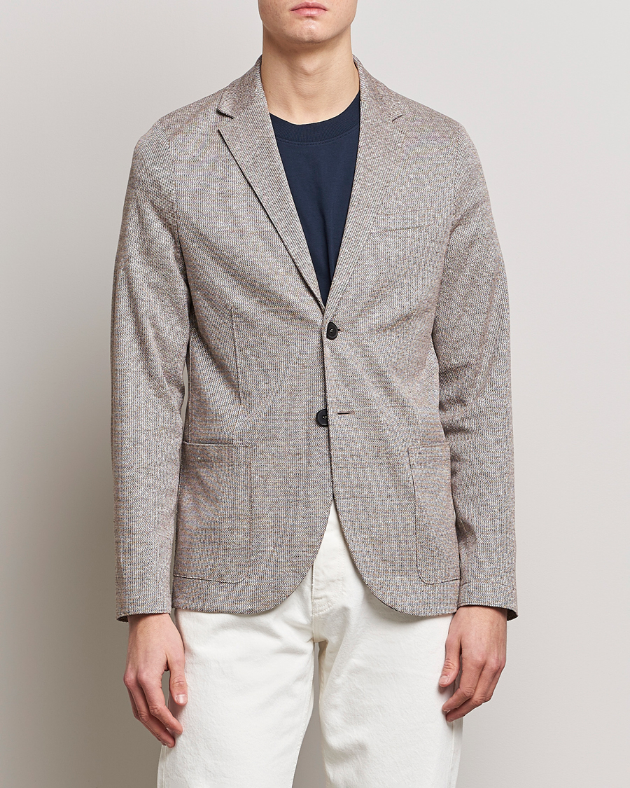 Homme | Blazers | Harris Wharf London | Linen Blend Blazer Tobacco