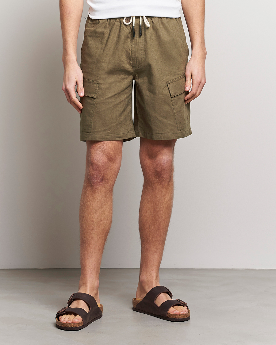 Homme | Shorts | OAS | Cargo Linen Shorts Army