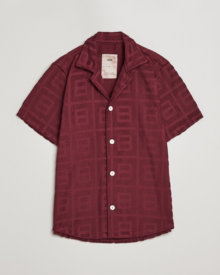 Homme | Chemises | OAS | Terry Cuba Short Sleeve Shirt Burgundy