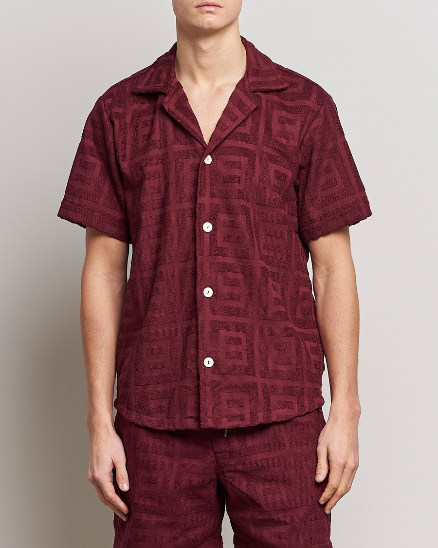 Homme | Chemises | OAS | Terry Cuba Short Sleeve Shirt Burgundy