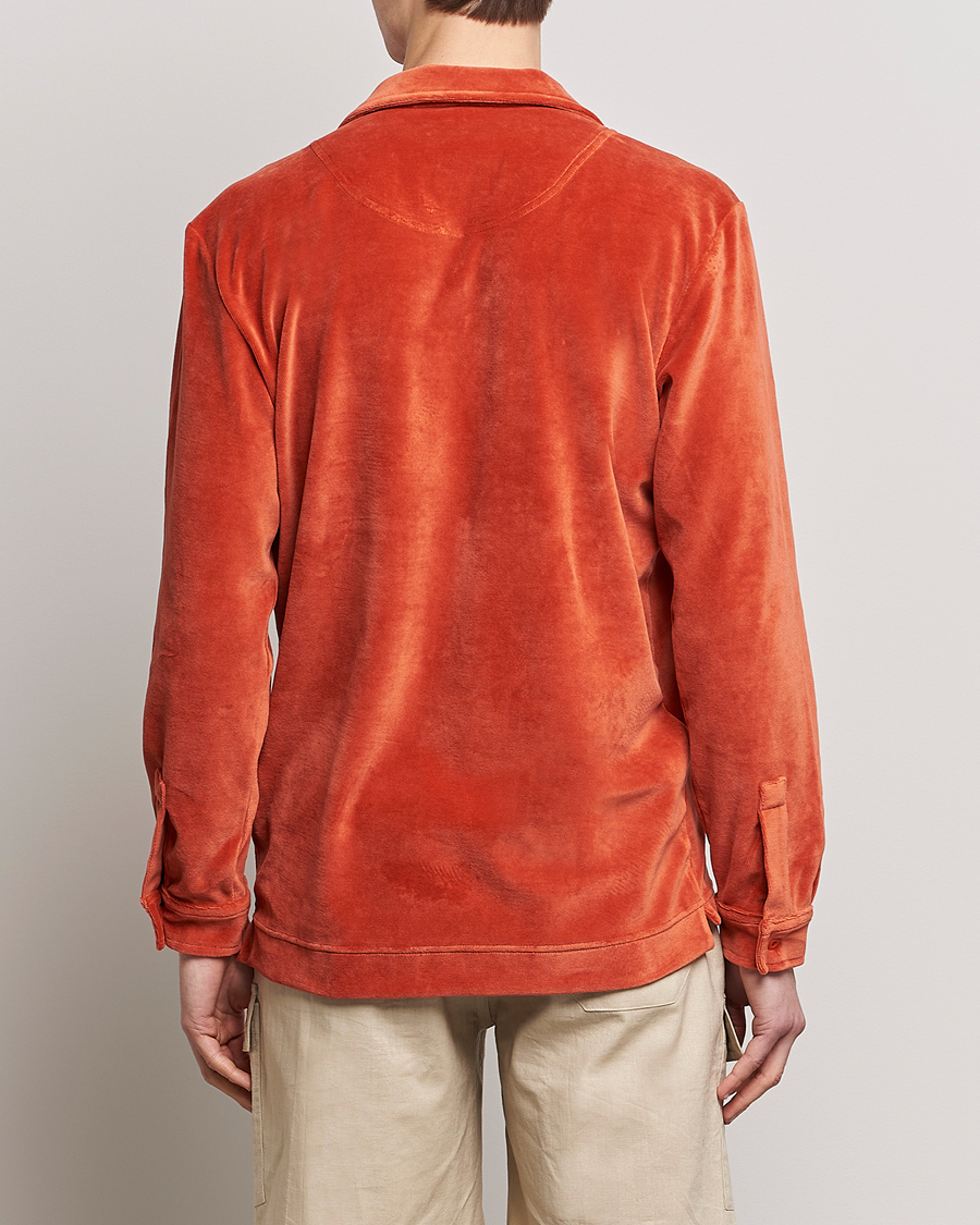 Homme | Chemises | OAS | Long Sleeve Velour Shirt Burnt Orange