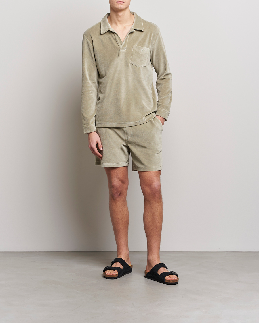 Homme | Shorts | OAS | Drawstring Velour Shorts Washed Grey