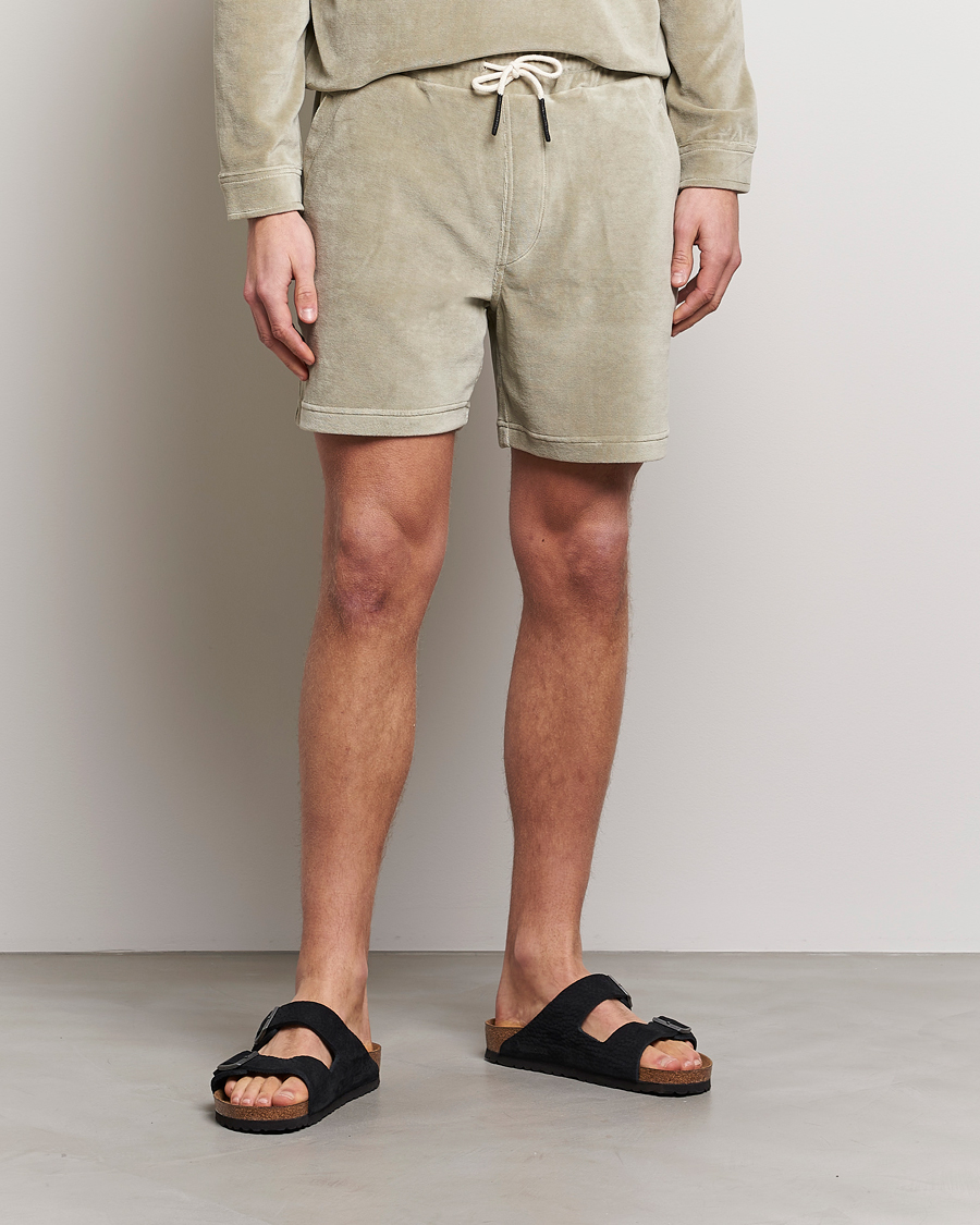 Homme | Shorts | OAS | Drawstring Velour Shorts Washed Grey