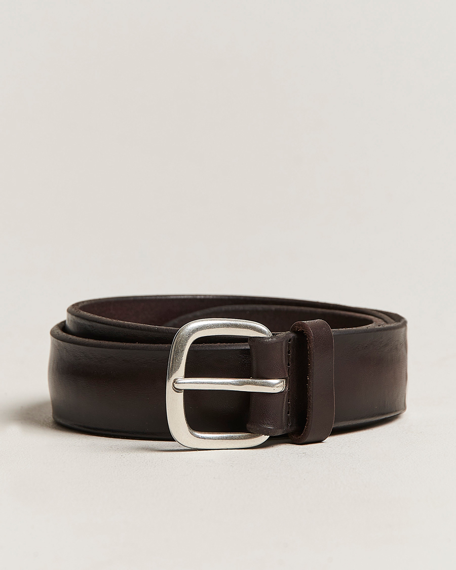 Homme | Orciani Vachetta Soft Leather Belt 3,5 cm Dark Brown | Orciani | Vachetta Soft Leather Belt 3,5 cm Dark Brown