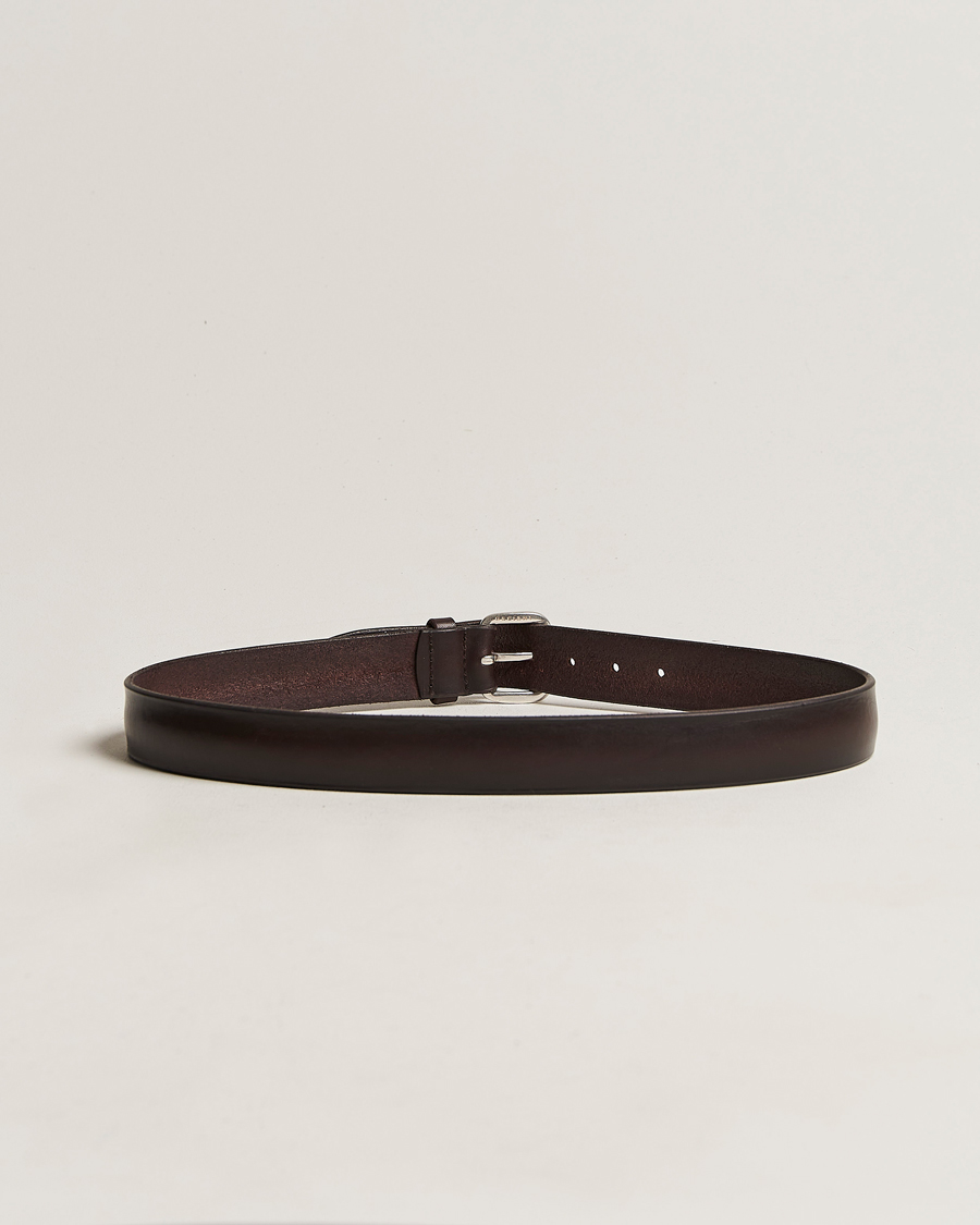 Homme | Orciani Vachetta Soft Leather Belt 3,5 cm Dark Brown | Orciani | Vachetta Soft Leather Belt 3,5 cm Dark Brown