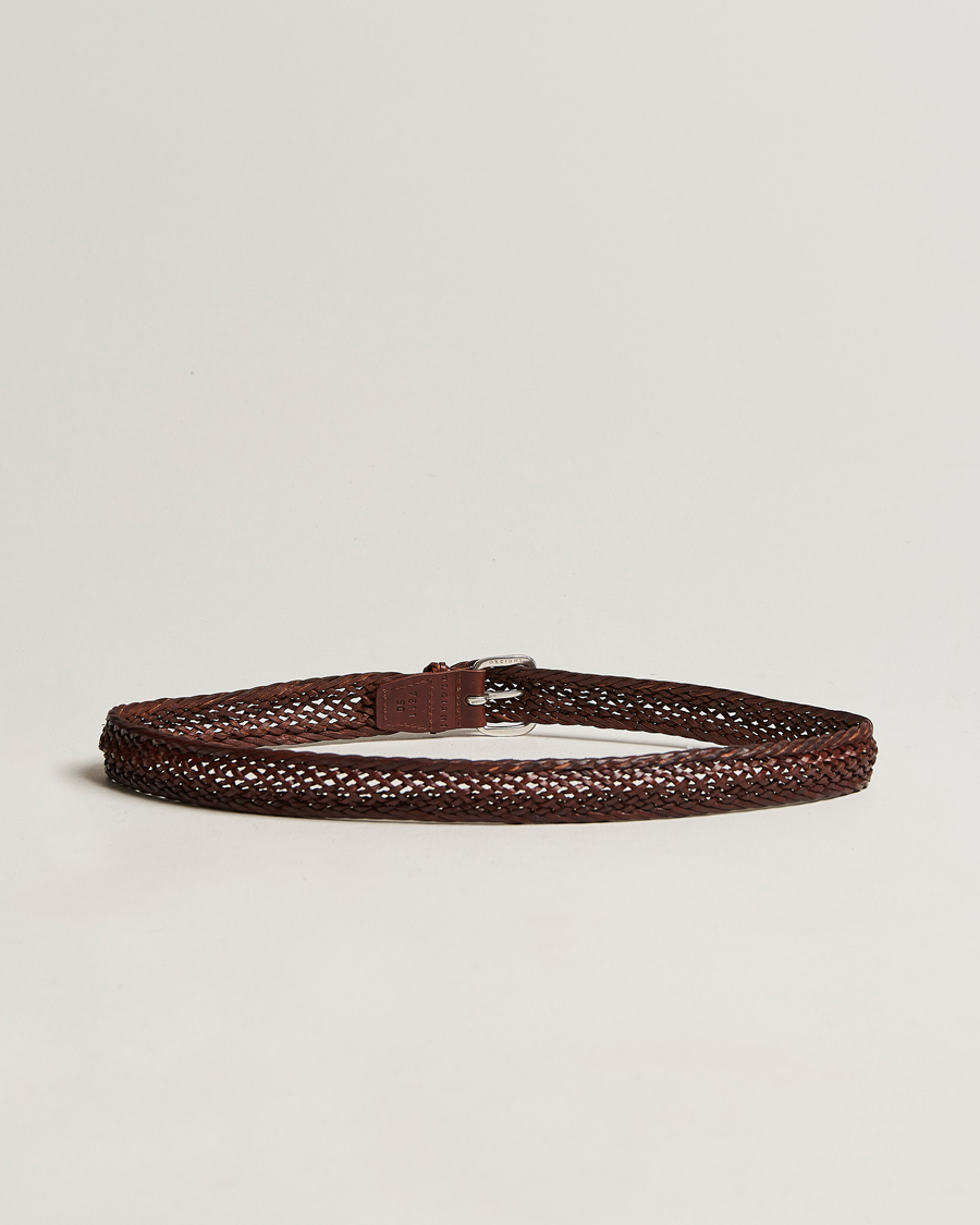 Homme | Orciani Braided Leather Belt 3,5 cm Cognac | Orciani | Braided Leather Belt 3,5 cm Cognac