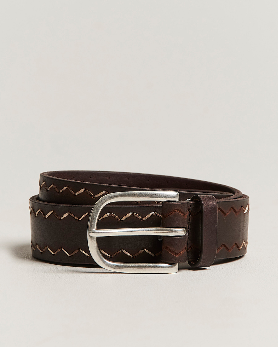 Homme | Orciani Bull Gaucho Leather Belt Dark Brown | Orciani | Bull Gaucho Leather Belt Dark Brown