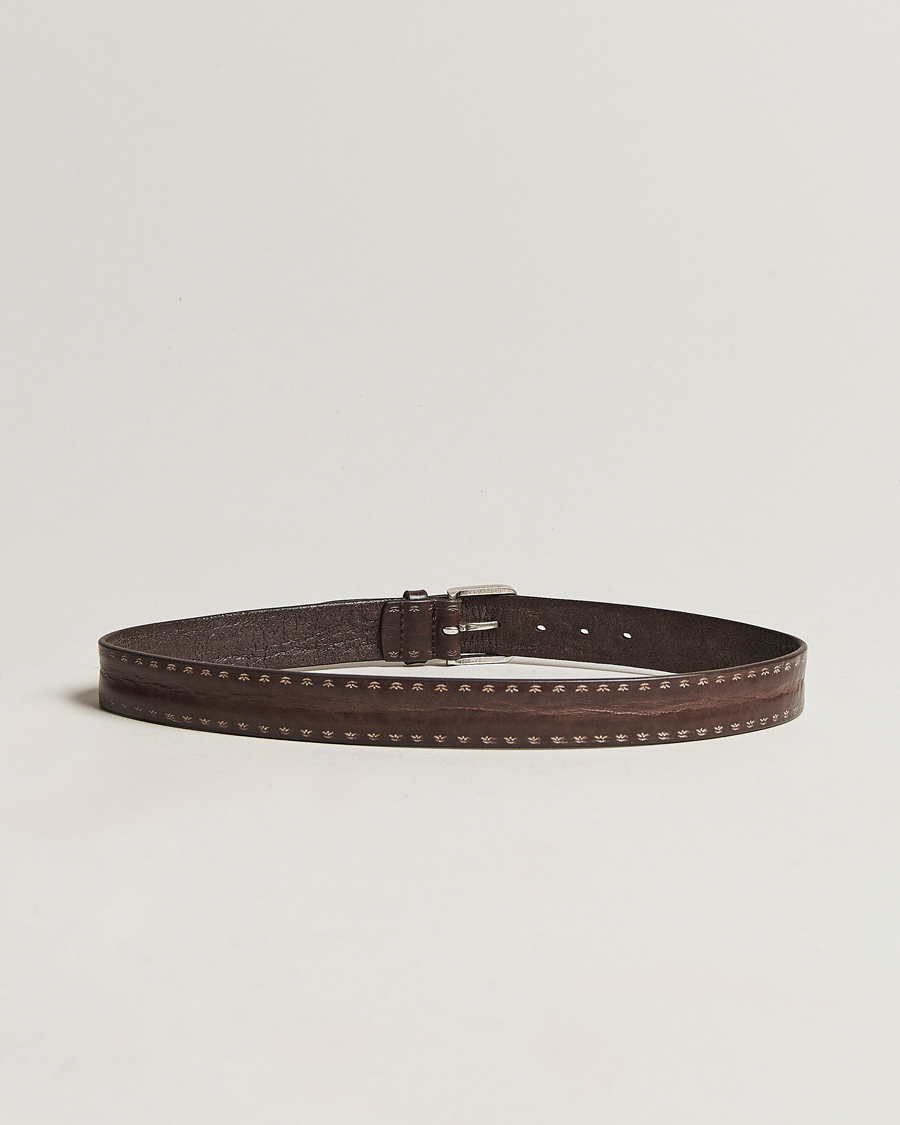 Homme | Orciani Hand Painted Leather Belt Dark Brown | Orciani | Hand Painted Leather Belt Dark Brown