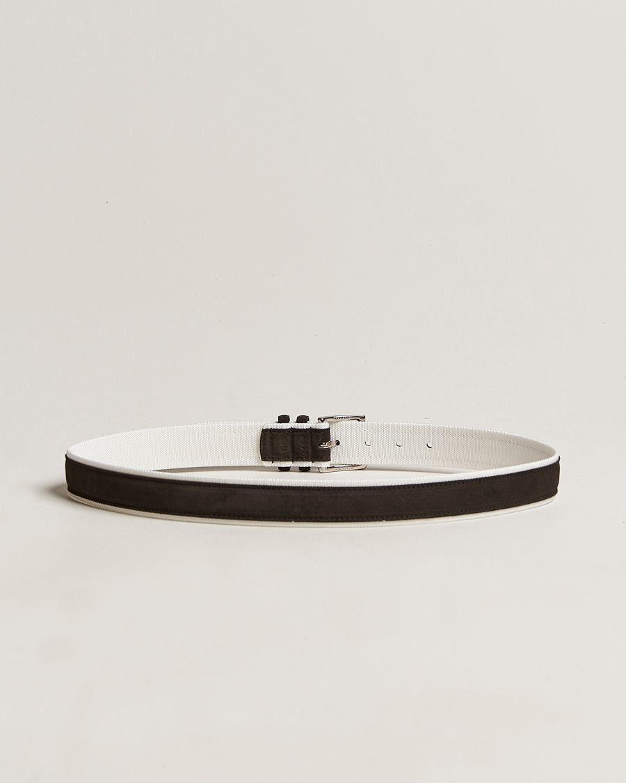 Homme | Orciani Amalfi Suede/Canvas Belt Dark Brown | Orciani | Amalfi Suede/Canvas Belt Dark Brown