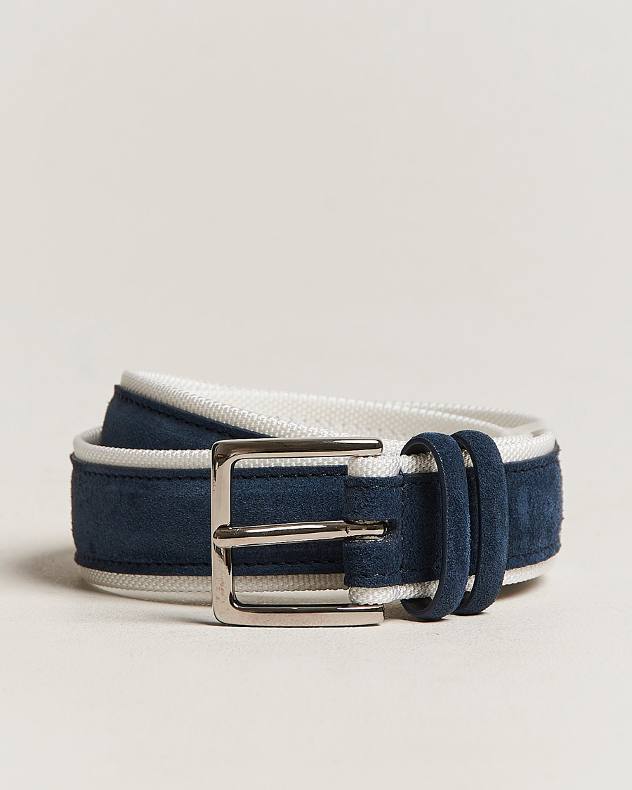 Homme | Orciani Amalfi Suede/Canvas Belt Navy | Orciani | Amalfi Suede/Canvas Belt Navy