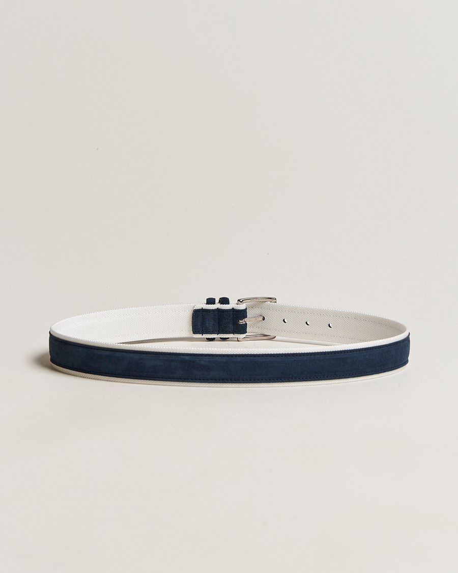 Homme | Orciani Amalfi Suede/Canvas Belt Navy | Orciani | Amalfi Suede/Canvas Belt Navy
