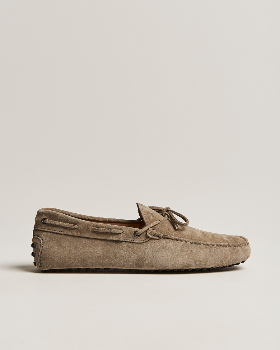 Homme | Tod's Laccetto Gommino Carshoe Taupe Suede | Tod's | Laccetto Gommino Carshoe Taupe Suede