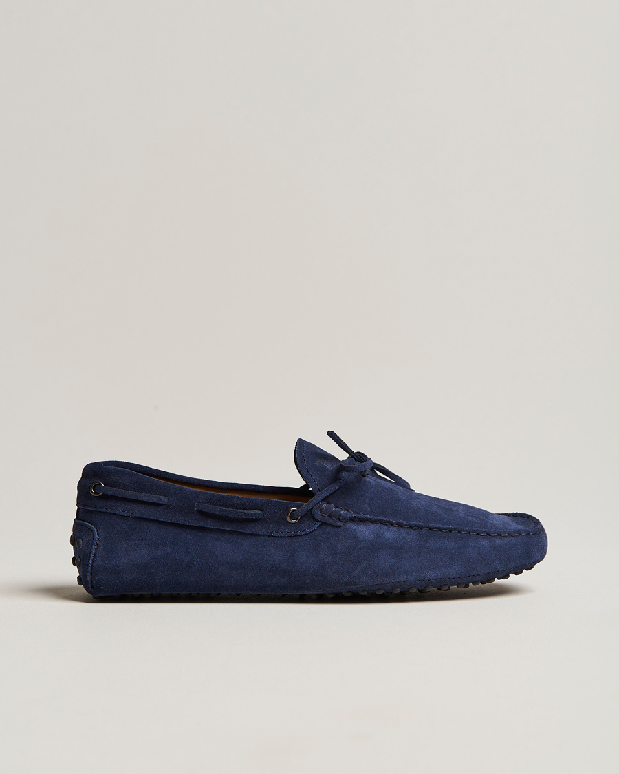 Homme | Tod's Laccetto Gommino Carshoe Navy Suede | Tod's | Laccetto Gommino Carshoe Navy Suede