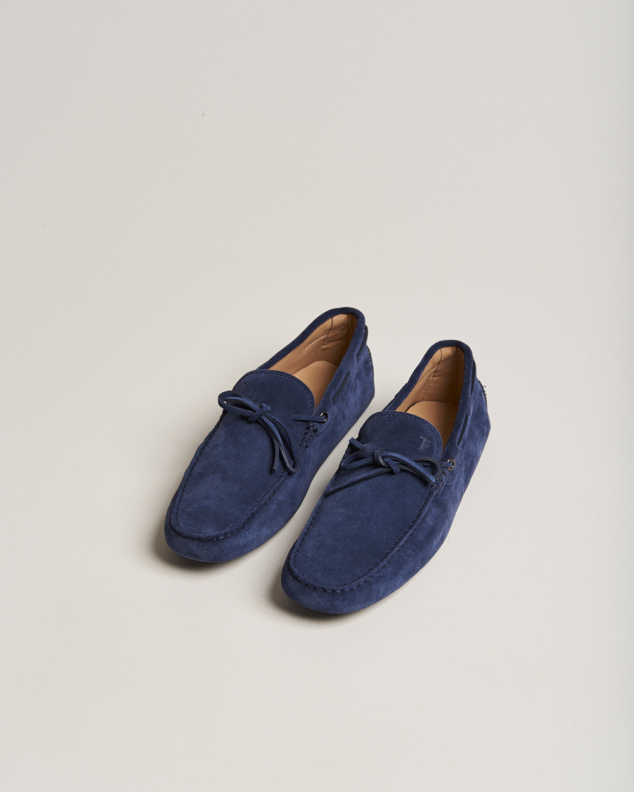 Homme | Tod's Laccetto Gommino Carshoe Navy Suede | Tod's | Laccetto Gommino Carshoe Navy Suede