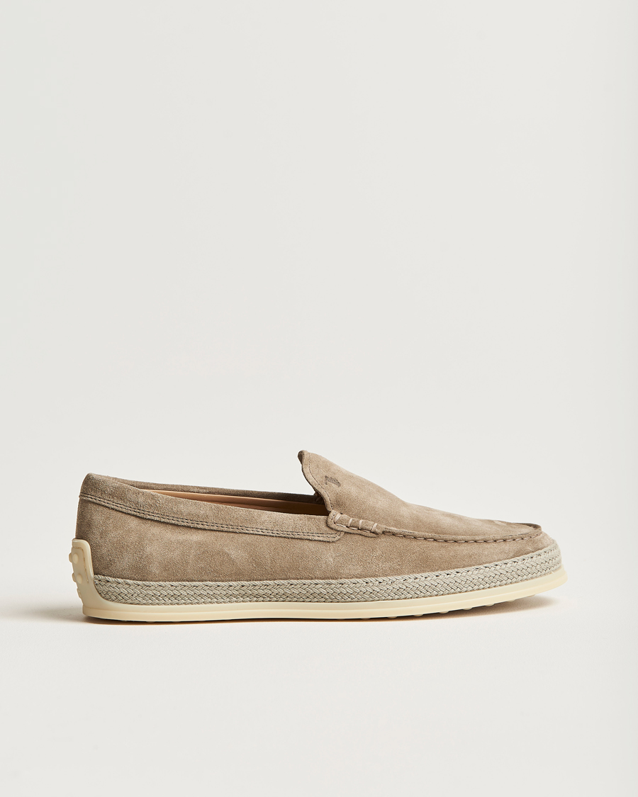 Homme | Tod's Raffia Loafers Taupe Suede | Tod's | Raffia Loafers Taupe Suede