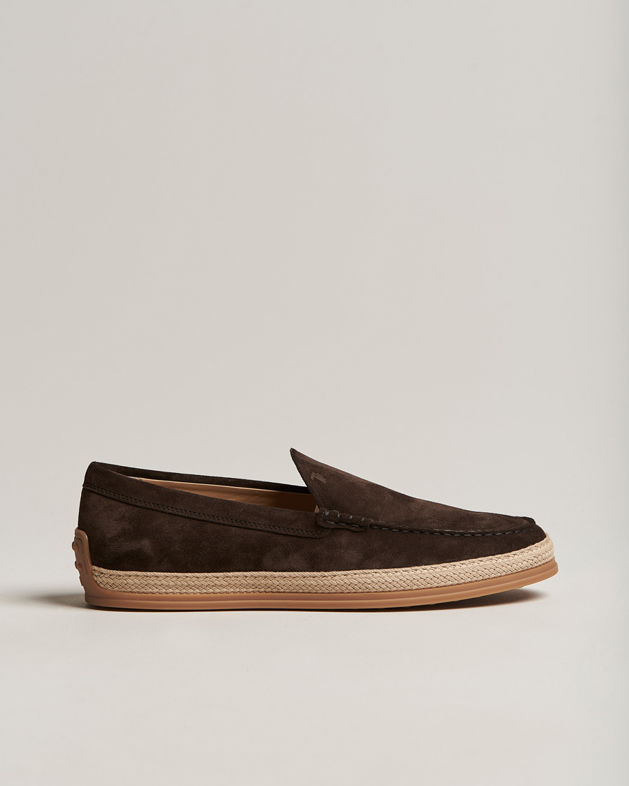 Homme | Tod's Raffia Loafers Dark Brown Suede | Tod's | Raffia Loafers Dark Brown Suede