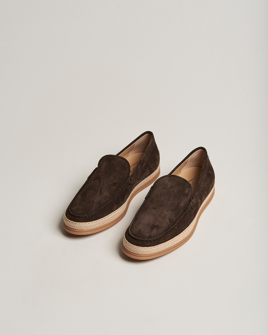 Homme | Tod's Raffia Loafers Dark Brown Suede | Tod's | Raffia Loafers Dark Brown Suede