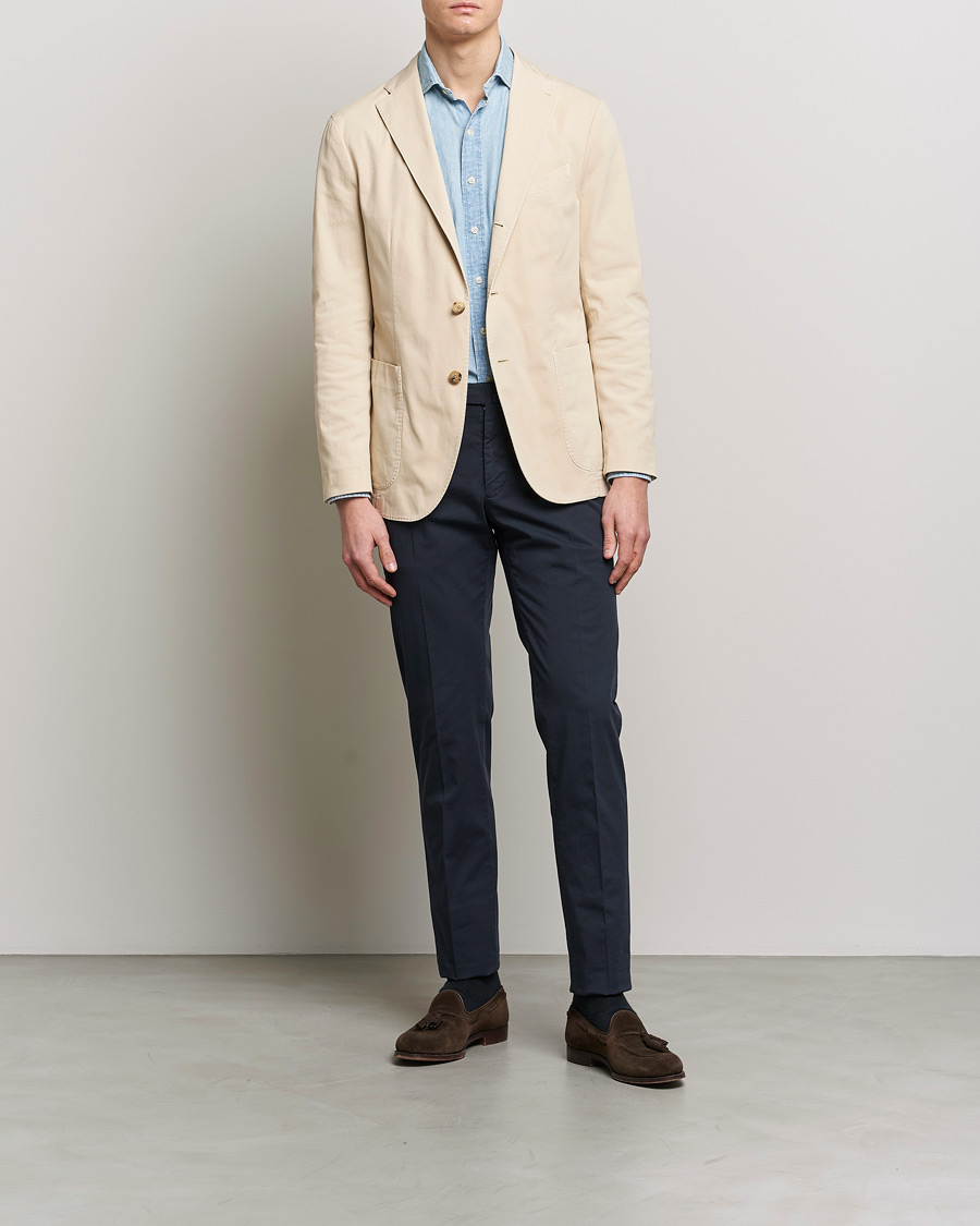 Homme | Blazers | Boglioli | K Jacket Cotton Stretch Blazer Light Beige